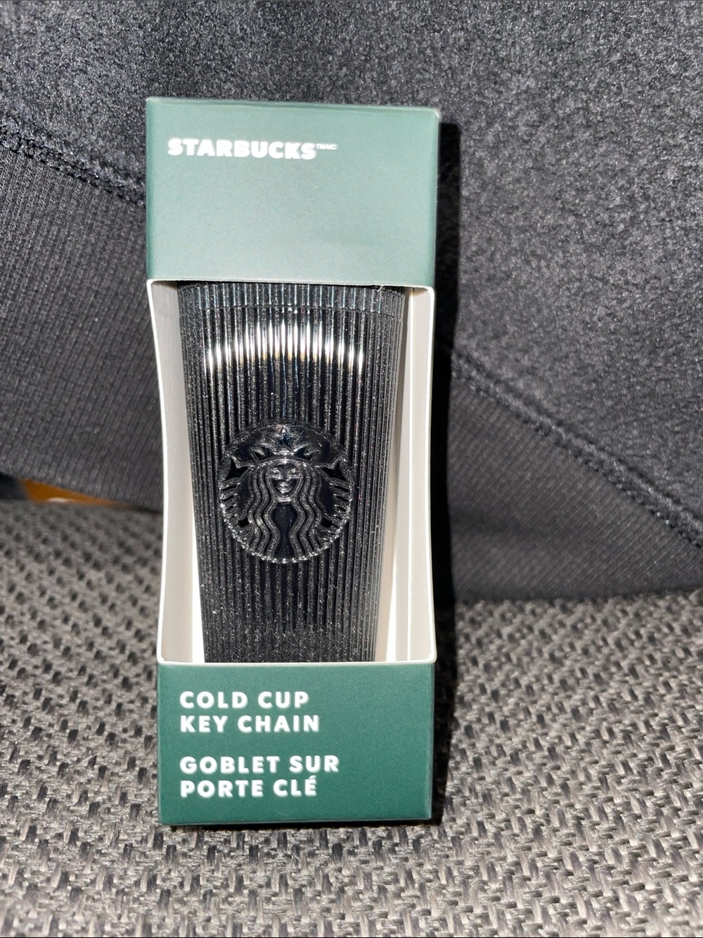 Starbucks Black Cold Cup Key Chain with Embossed Siren